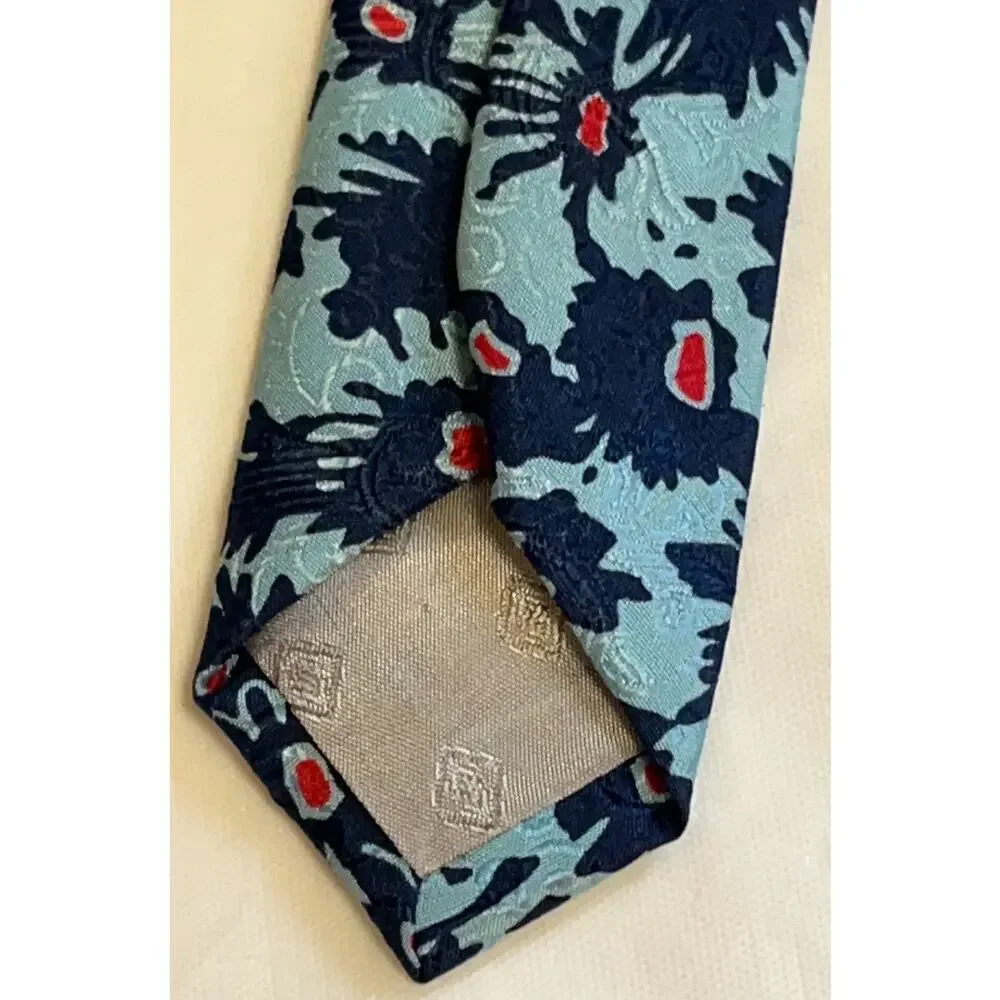 MAURO BARTOLINI Silk Tie - Flowers - Blue